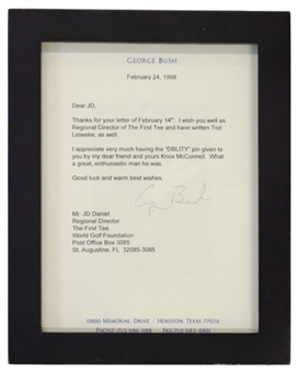 1998 George H. W. Bush Signed Framed Letter